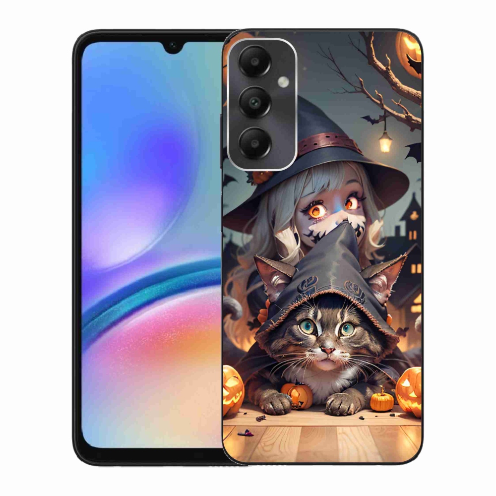 Zselés borítás mmCase Samsung Galaxy A05s készülékhez - boszorkány macskával