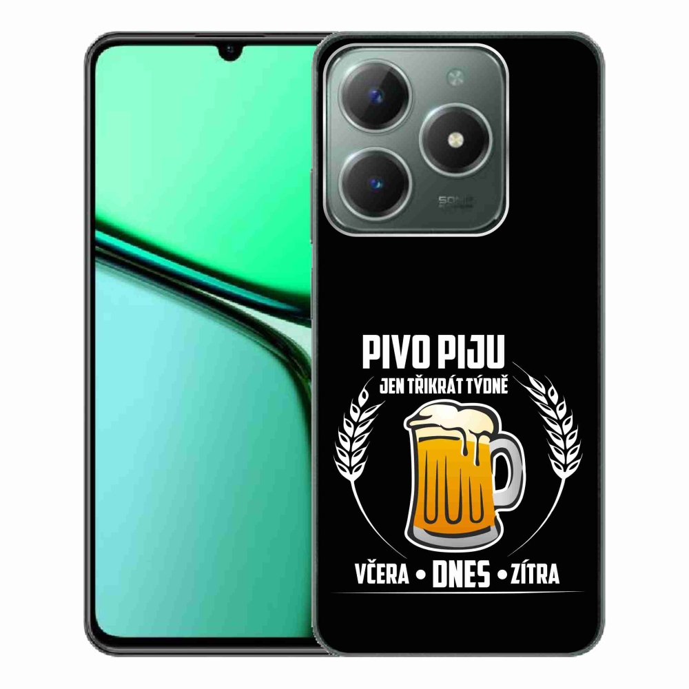 Gél borítás mmCase a Realme C61 készülékhez - sör motívum fekete háttérrel
