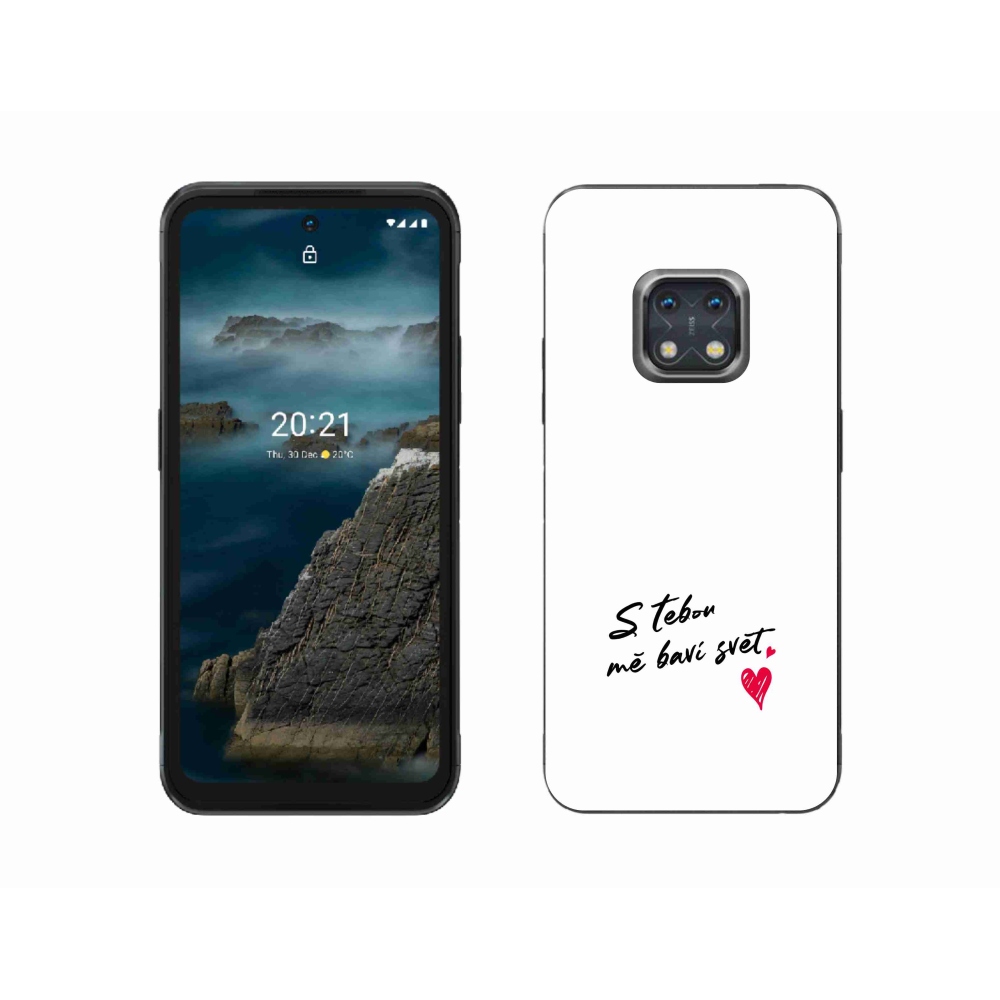 Zselés borító mmCase a Nokia XR20 készülékhez - szerelmes szöveg 1 fehér háttér