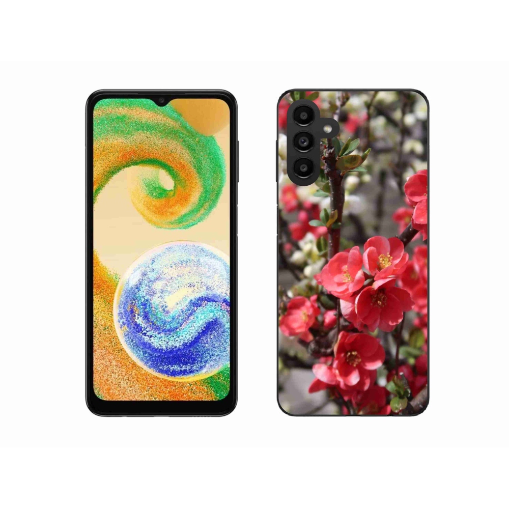 Zselés borítás mmCase Samsung Galaxy A04s (164.7x76.7x9.1mm) - piros virágok