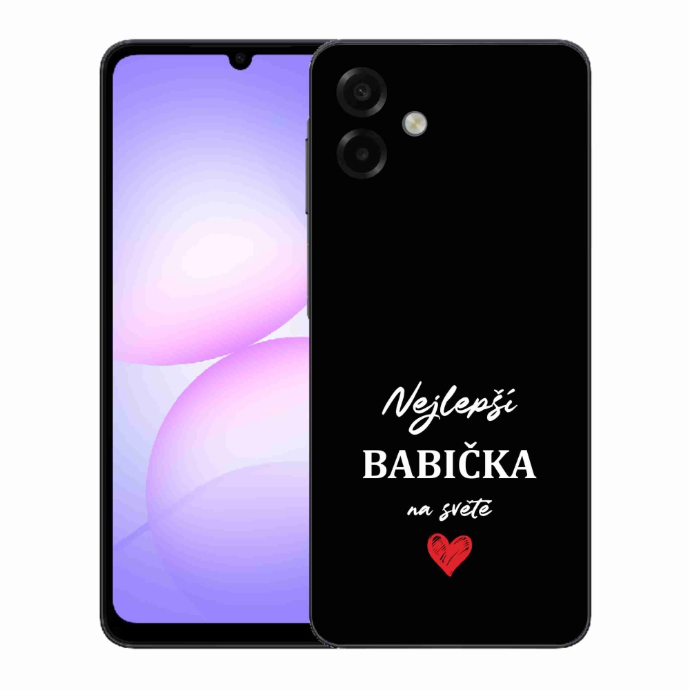 Gél borító mmCase Samsung Galaxy A07 4G - a legjobb nagymama 1 fekete háttérrel