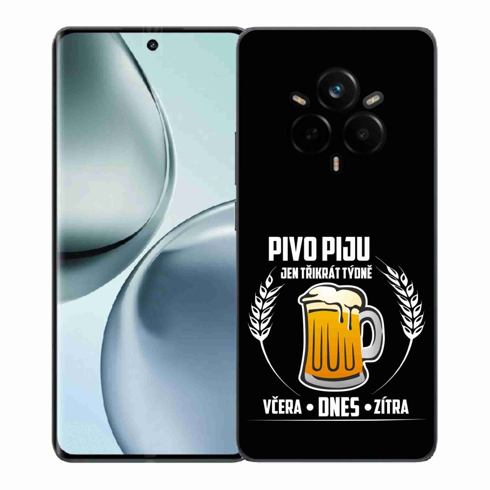 Gél borítás mmCase a Realme 14 Pro+ 5G számára - sör motívum fekete háttérrel