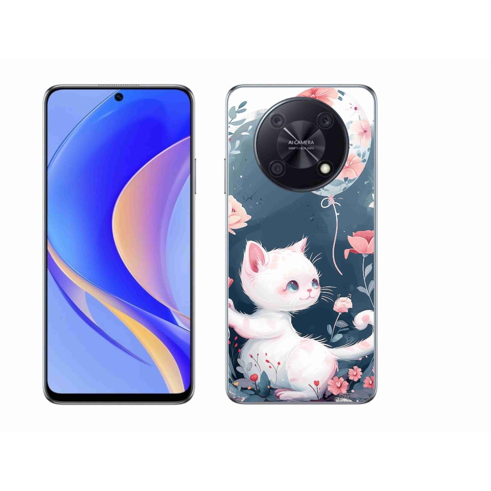 Gél borító mmCase a Huawei Nova Y90 készülékhez - cica lufival