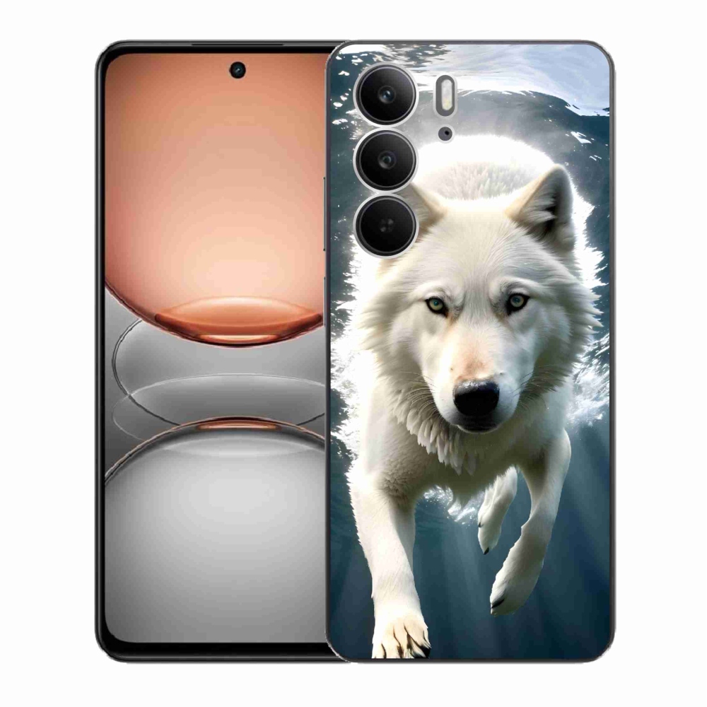 Gél borítás mmCase a Realme C75 készülékhez - fehér farkas