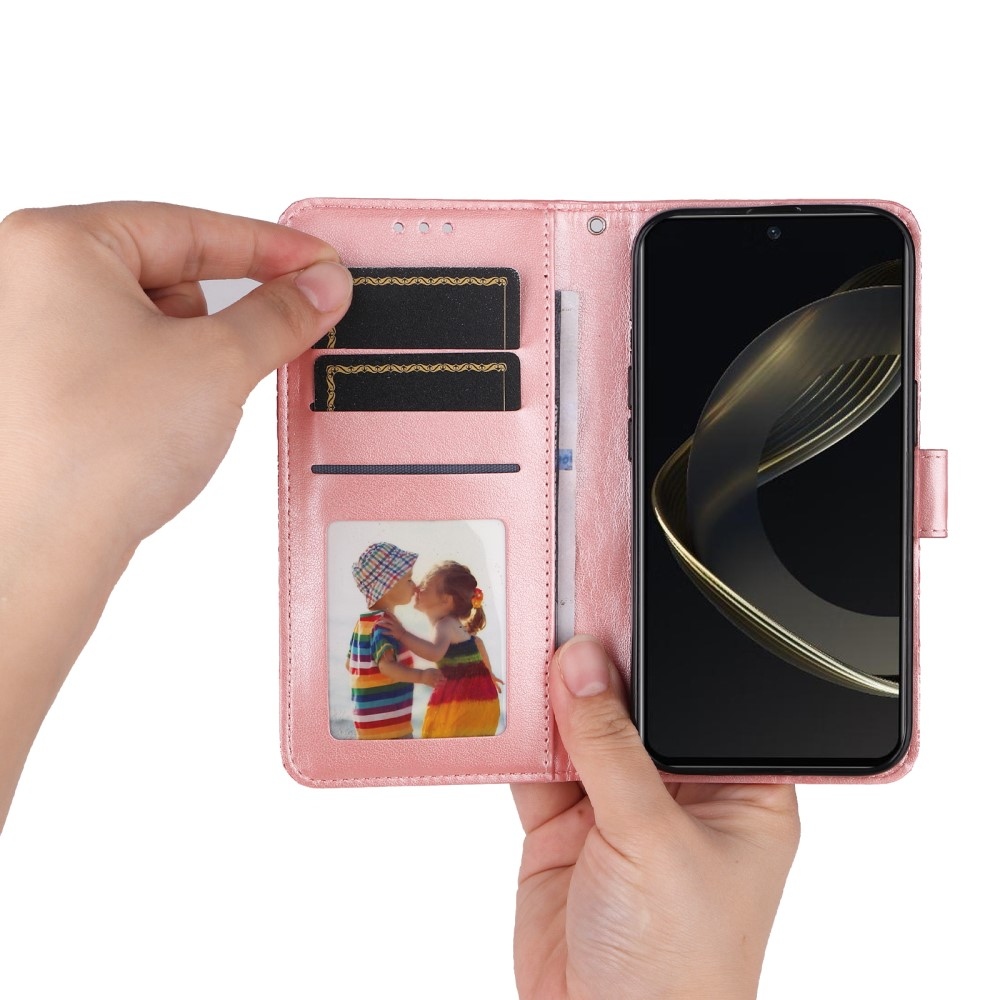 Napraforgó könyvtáska Huawei Nova 12 SE-hez - rózsaszín