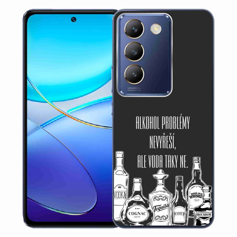 Gél borító mmCase Vivo V40 SE 4G/5G - vicces szöveg fekete háttérrel