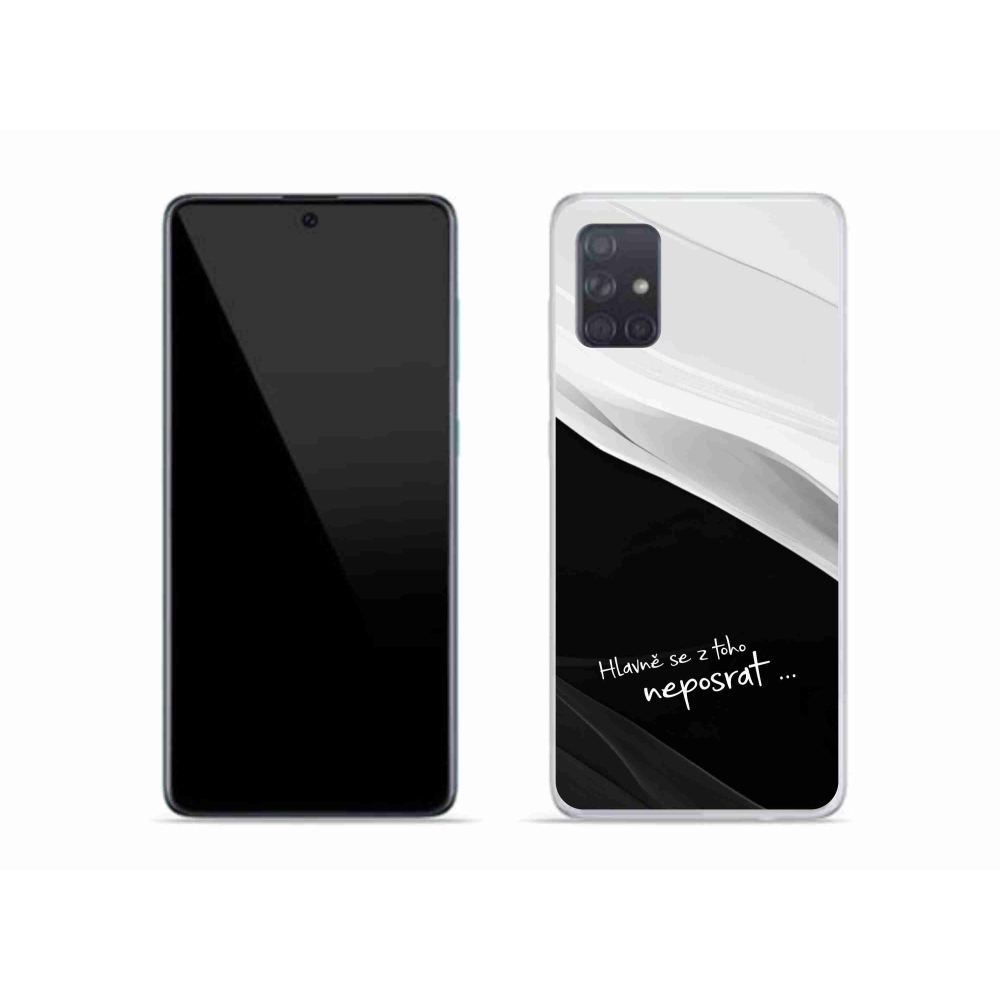 Gél borító mmCase Samsung Galaxy A51 készülékhez - vicces szöveg 13 fekete-fehér háttérrel