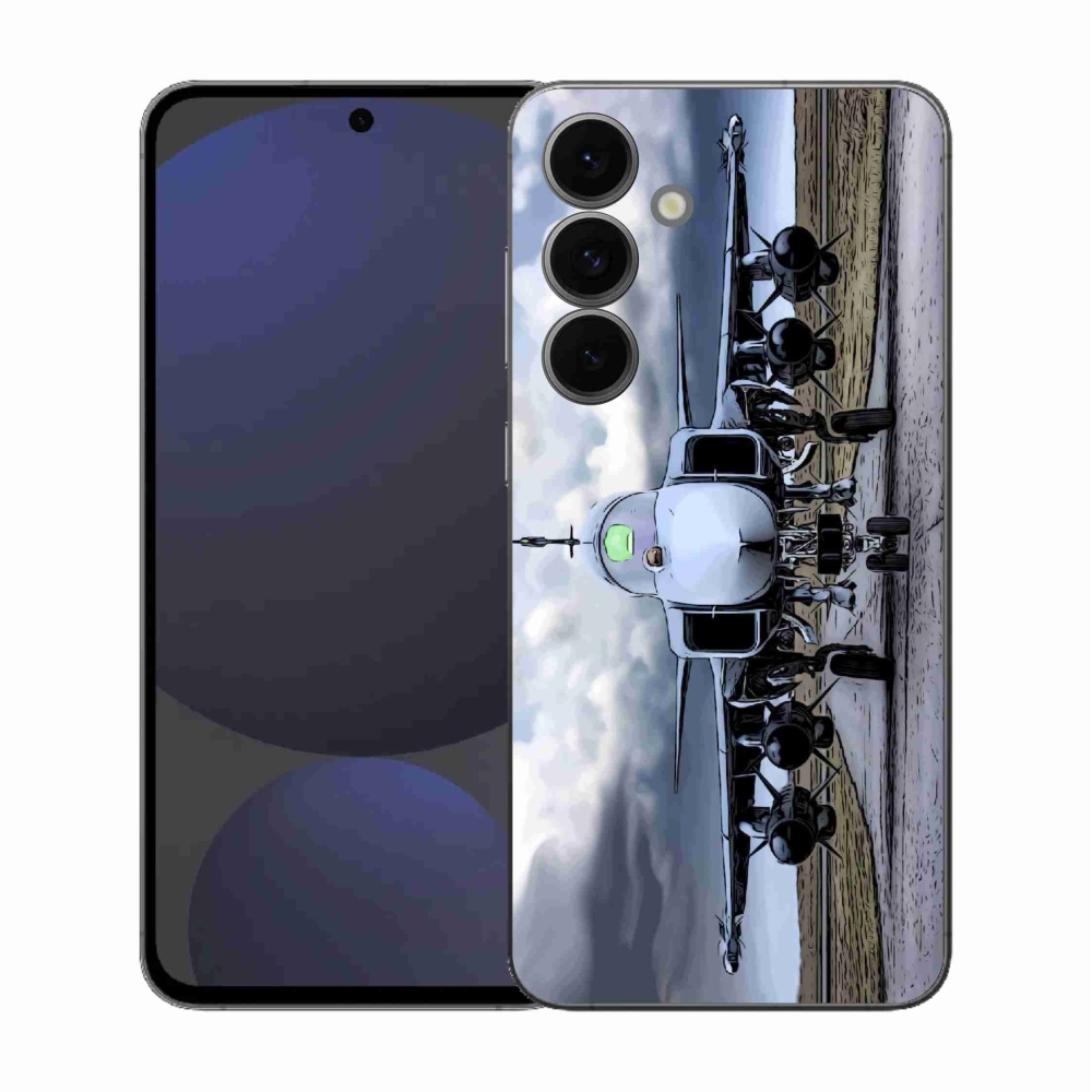 Zselés borítás mmCase Samsung Galaxy S25 FE - katonai repülőgéphez