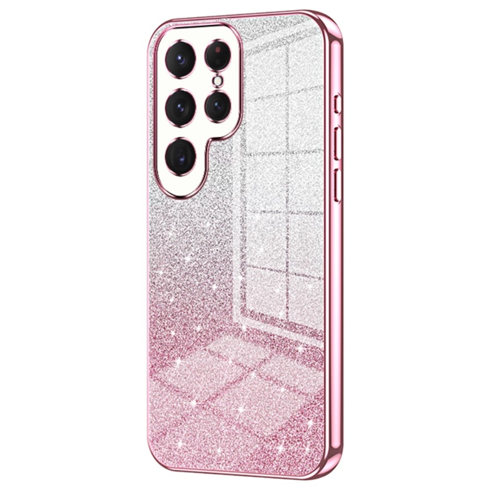 Vágott zselés csillámos tok Samsung Galaxy S24 Ultra - rózsaszín