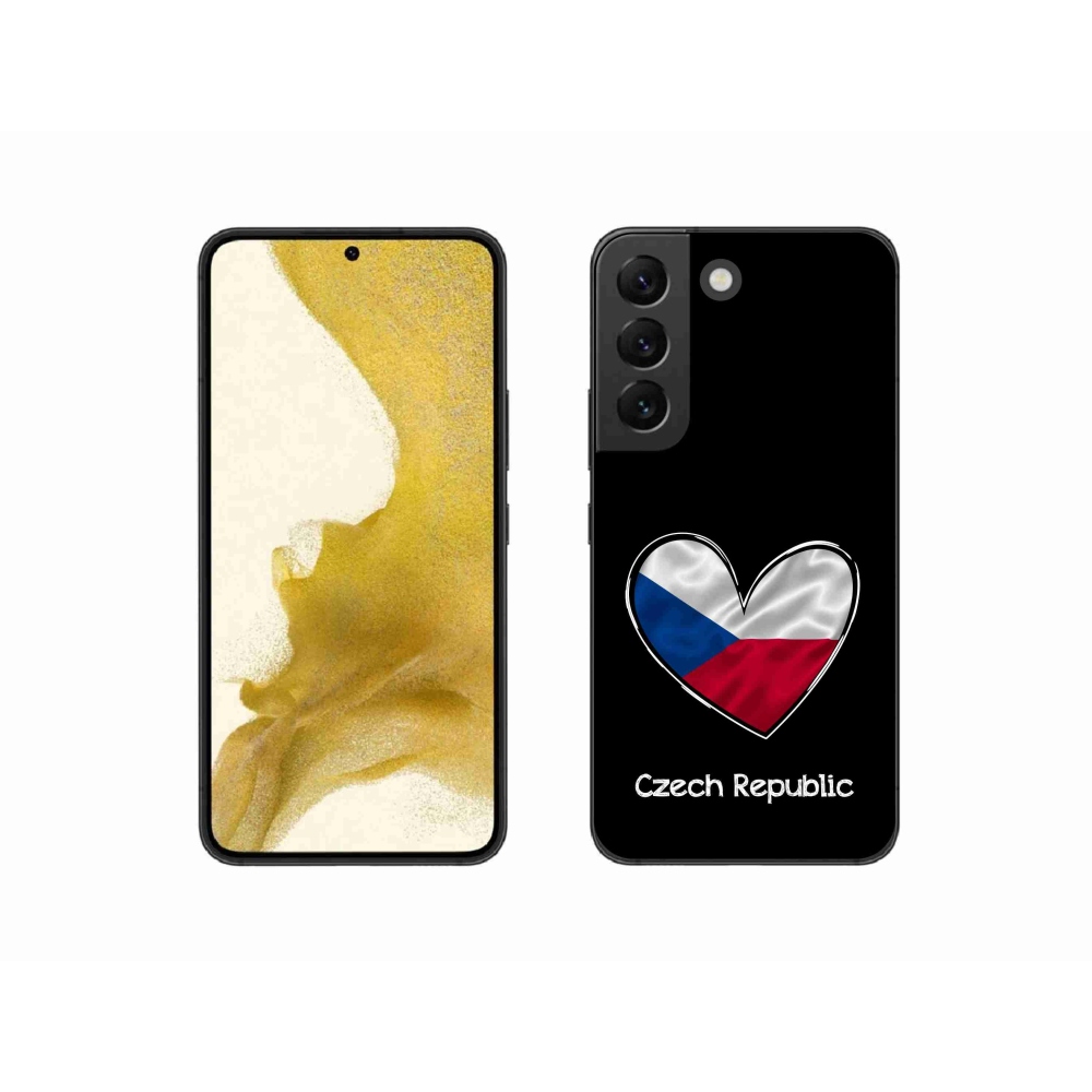 Gél védőhuzat mmCase Samsung Galaxy S22 5G - zászlós szív fekete háttérrel