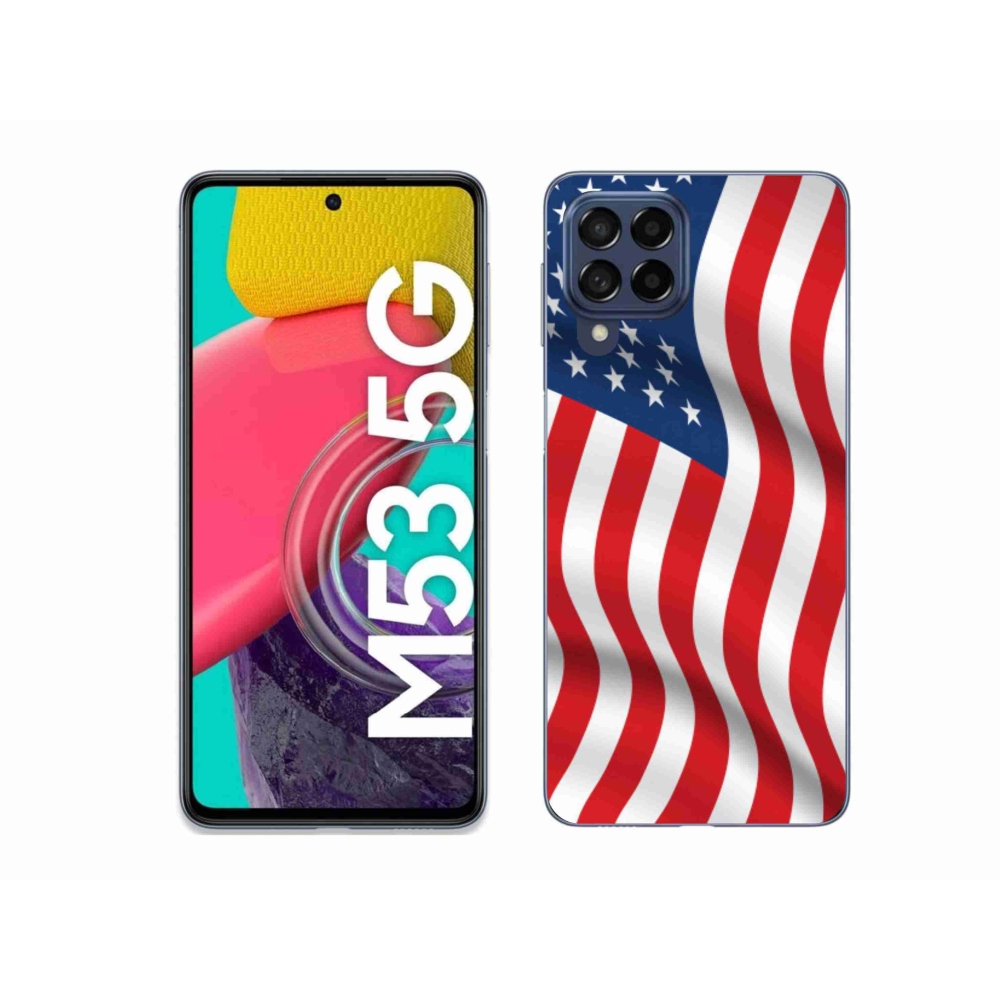 Gél védőhuzat mmCase Samsung Galaxy M53 5G - amerikai zászlóhoz