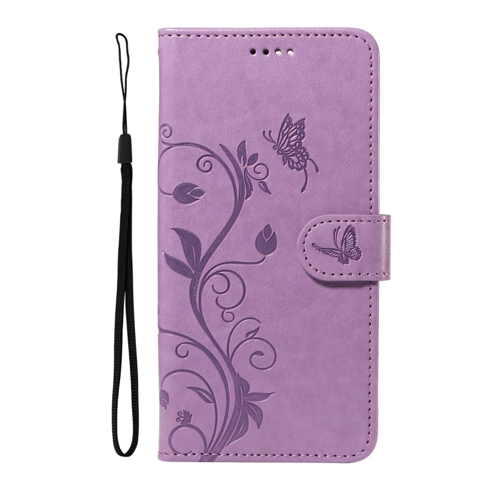 Virágok könyv tok Xiaomi Redmi A3-hoz - lila