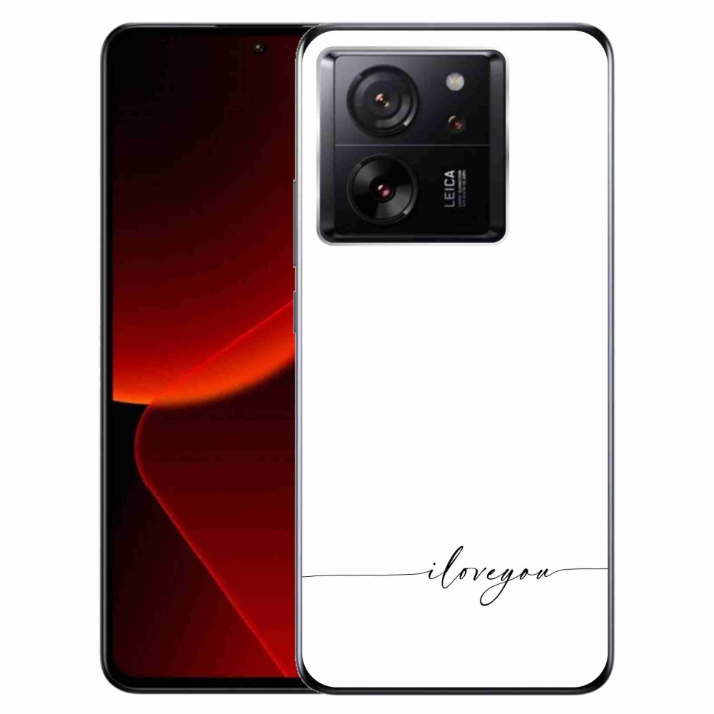 Gél borítás mmCase a Xiaomi 13T/13T Pro készülékhez - I love you fehér háttérrel