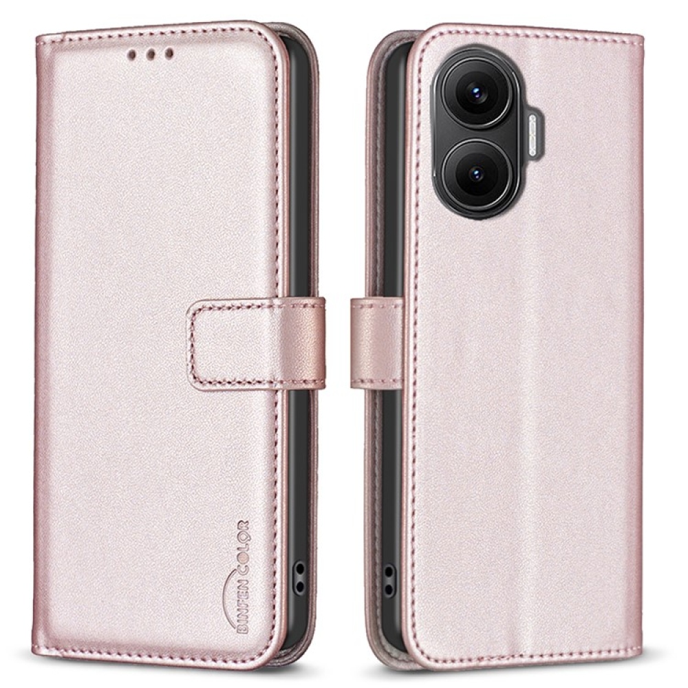 BNF könyv tok a Xiaomi Poco F7 5G-hez - rózsa arany