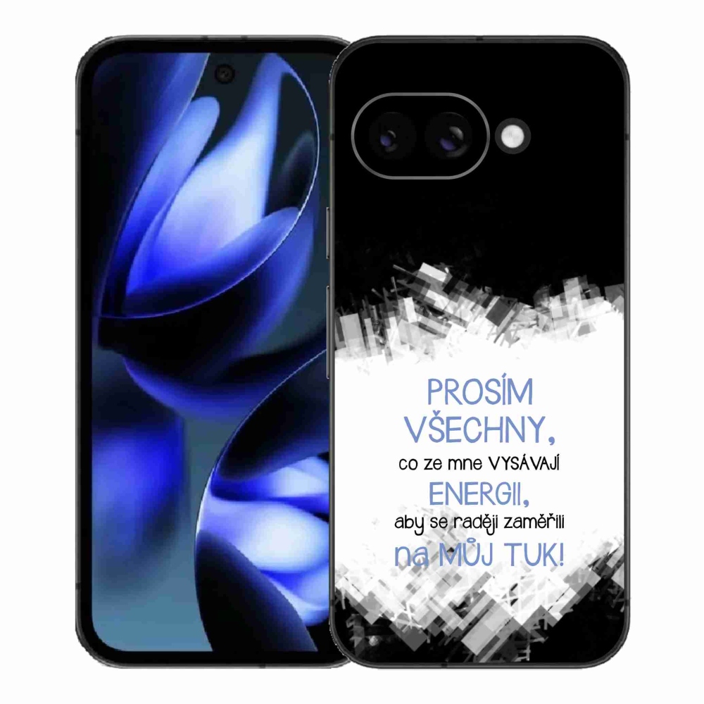 Gél borítás mmCase a Google Pixel 9a számára - vicces szöveg 1 kék