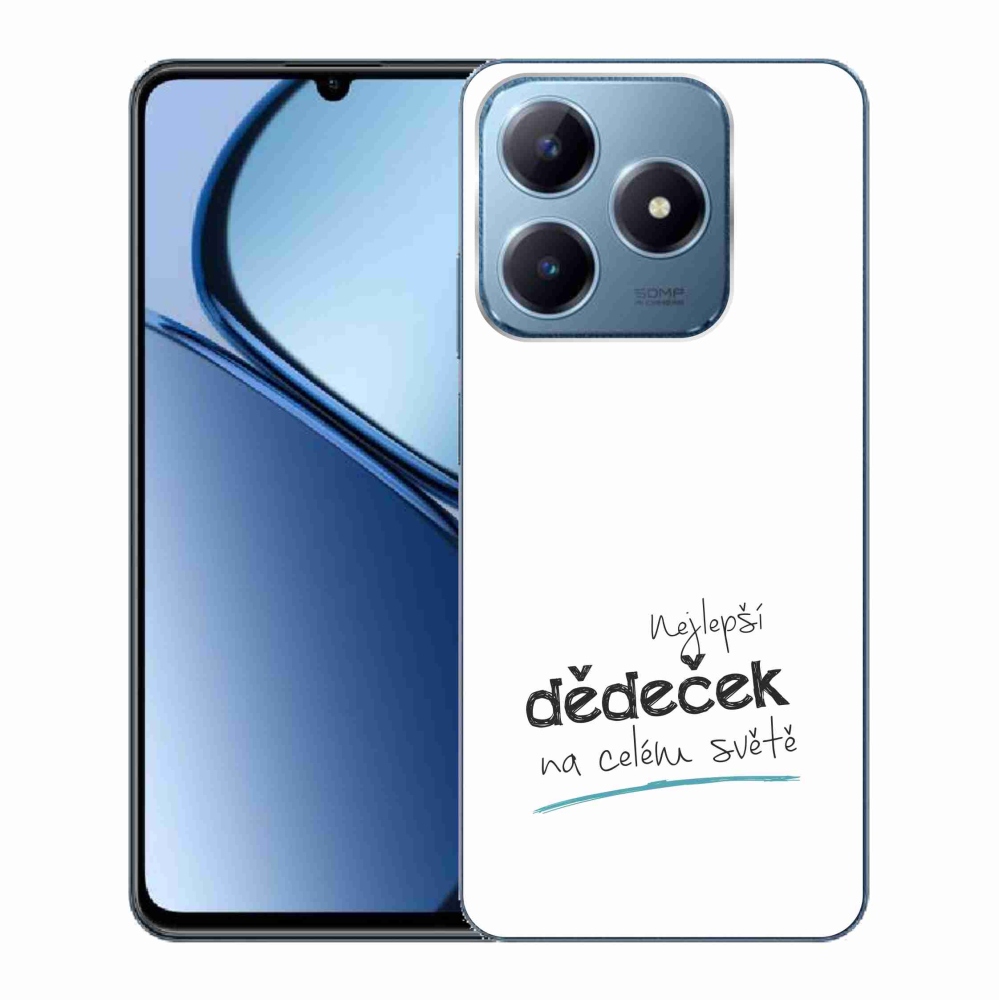 Gél borító mmCase a Realme C63-on - legjobb nagypapa 3 fehér háttérrel