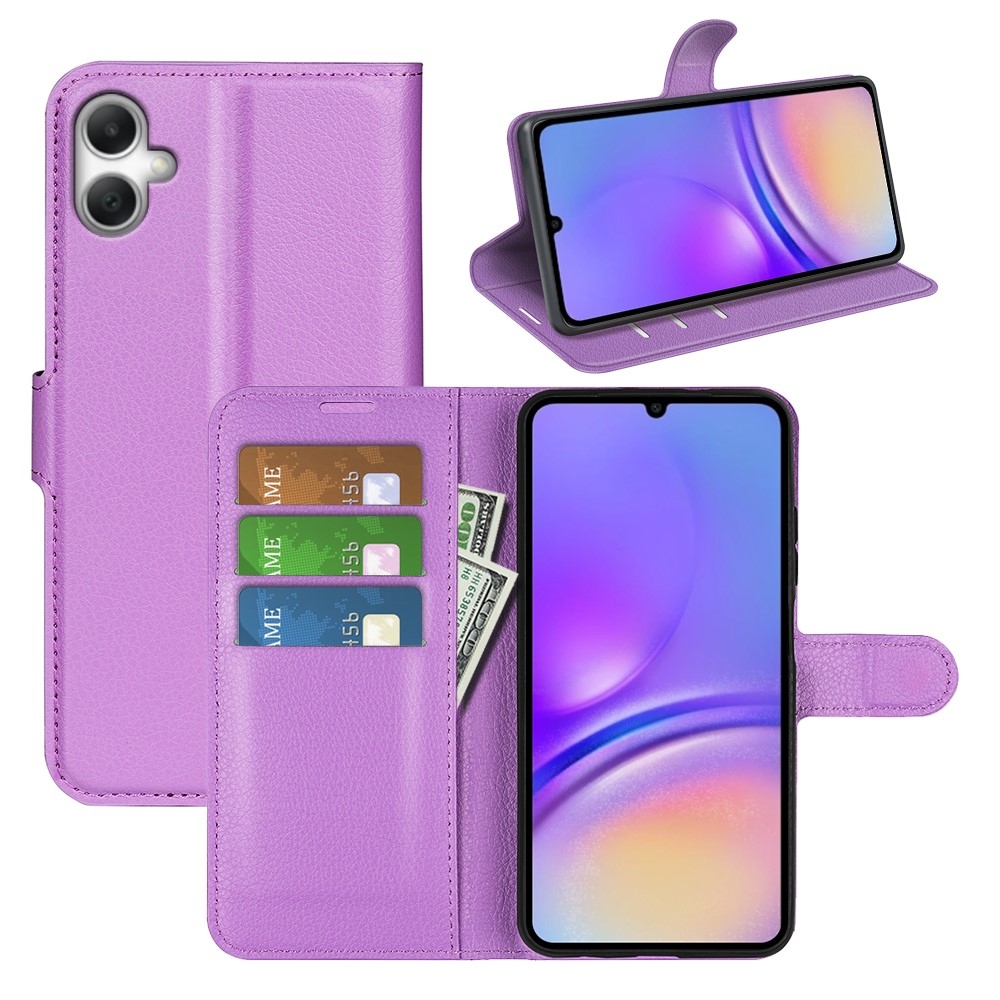 Litchi könyv tok Samsung Galaxy A07 4G-hez - lila