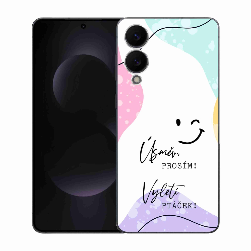 Gél borítás mmCase Samsung Galaxy S25 Edge készülékhez - vicces szöveg 4 fehér háttér