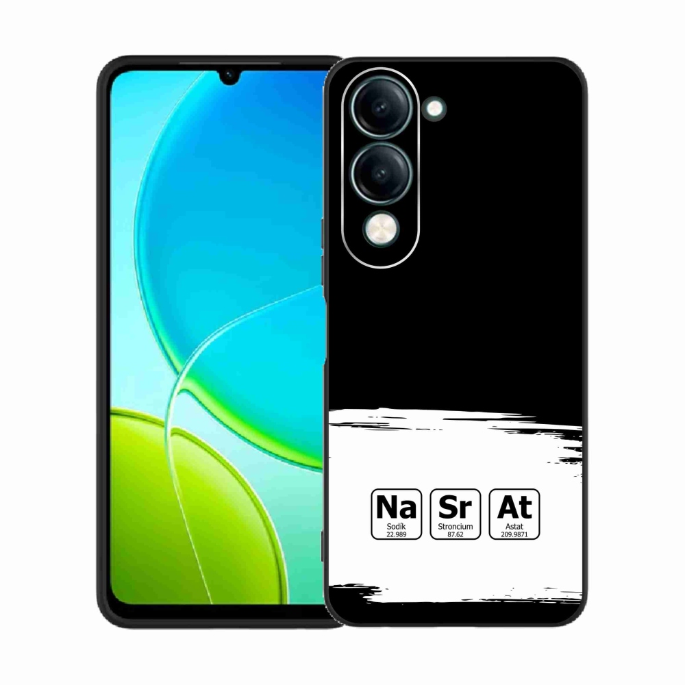 Gél borító mmCase a Vivo Y29s 5G-n - kémiai elemek fehér és fekete háttérrel