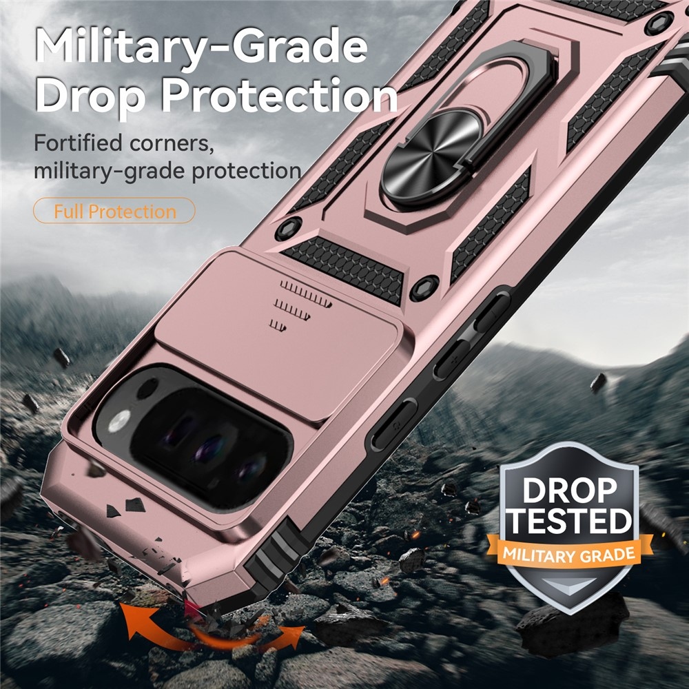 Gyűrűálló borítás a Google Pixel 10 Pro XL/Pixel 9 Pro XL készülékhez - rózsaarany színben