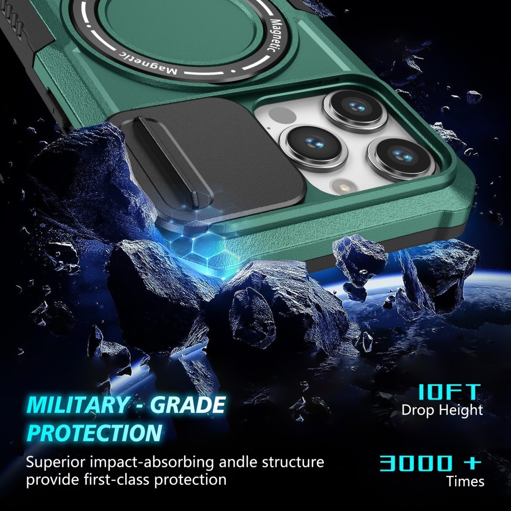 Katonai strapabíró védőburkolat MagSafe-vel iPhone 14 Pro Max készülékhez - sötétzöld