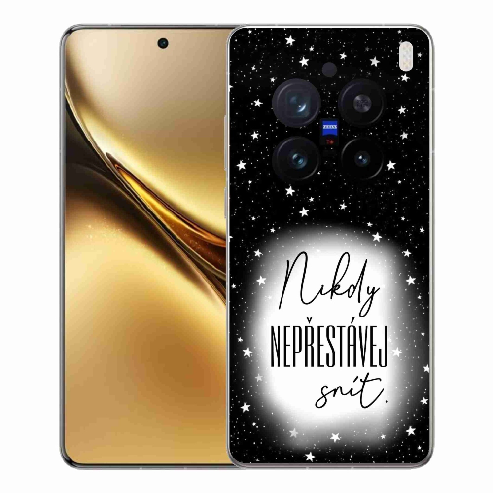 Gél borítás mmCase a Vivo X200 Pro 5G készülékhez - Quote 1 fehér és fekete háttérrel