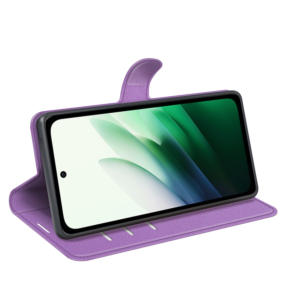 Litchi könyv tok Xiaomi Redmi 15 4G/5G (171mm) - lila