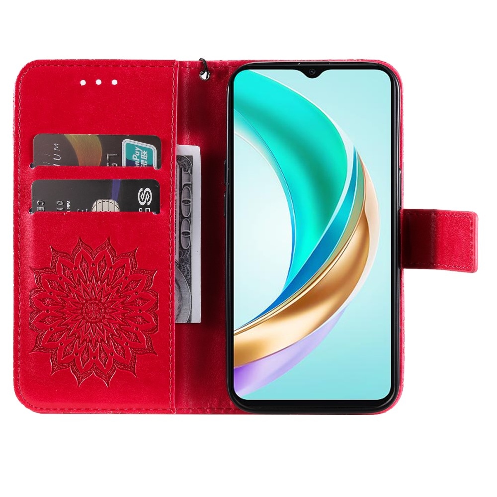 Napraforgó könyvtáska Honor X6b-hez - piros