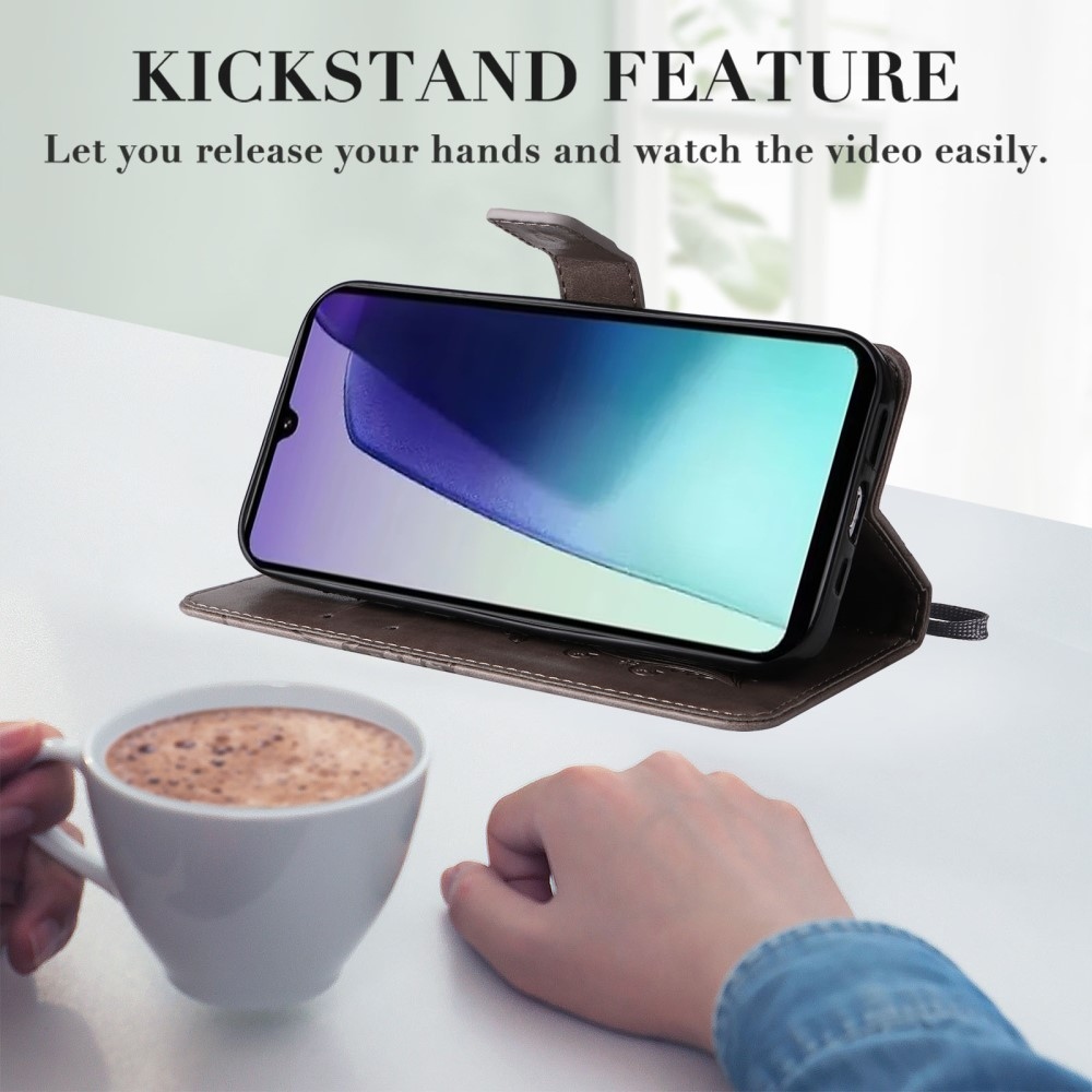 Nagy pillangó könyv tok Xiaomi Redmi 14C/Poco C75 - szürke