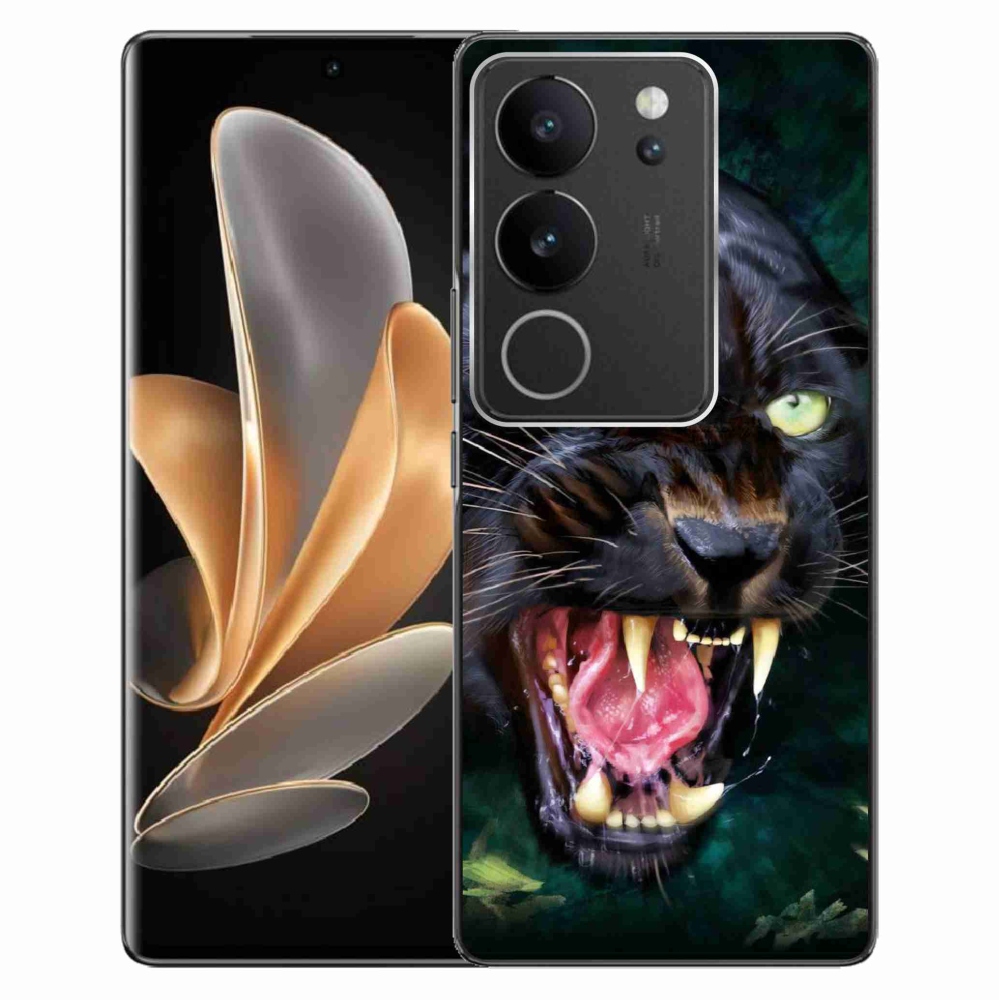 Gélburkolat mmCase a Vivo V29 5G-n - dühös fekete párduc