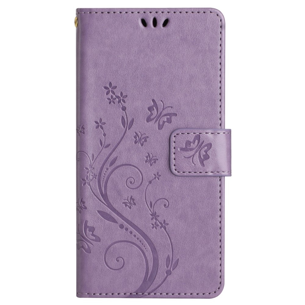 Virágok könyv tok Samsung Galaxy A26 5G - világos lila