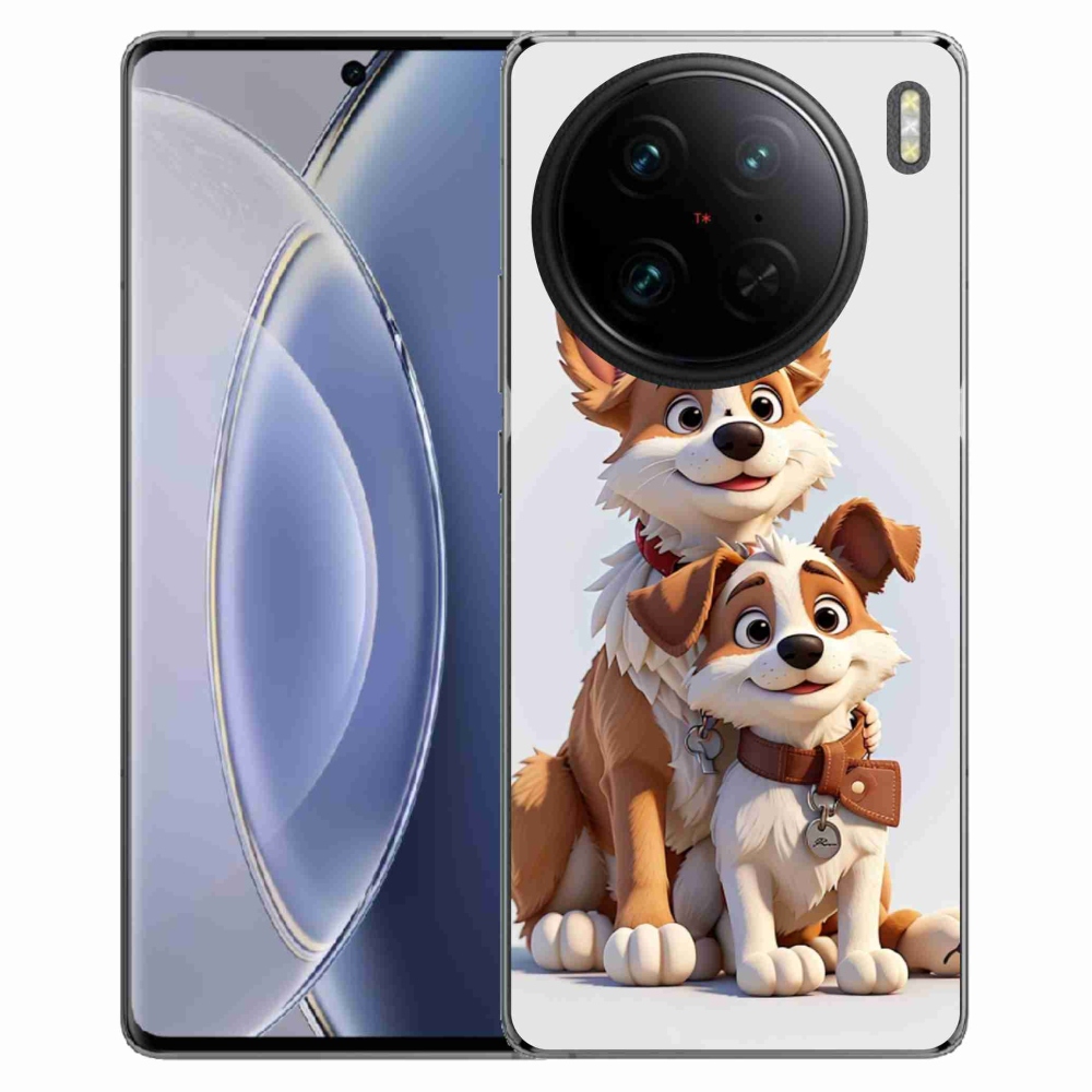 Zselés borítás mmCase a Vivo X90 Pro-n - kutyák rajzolása