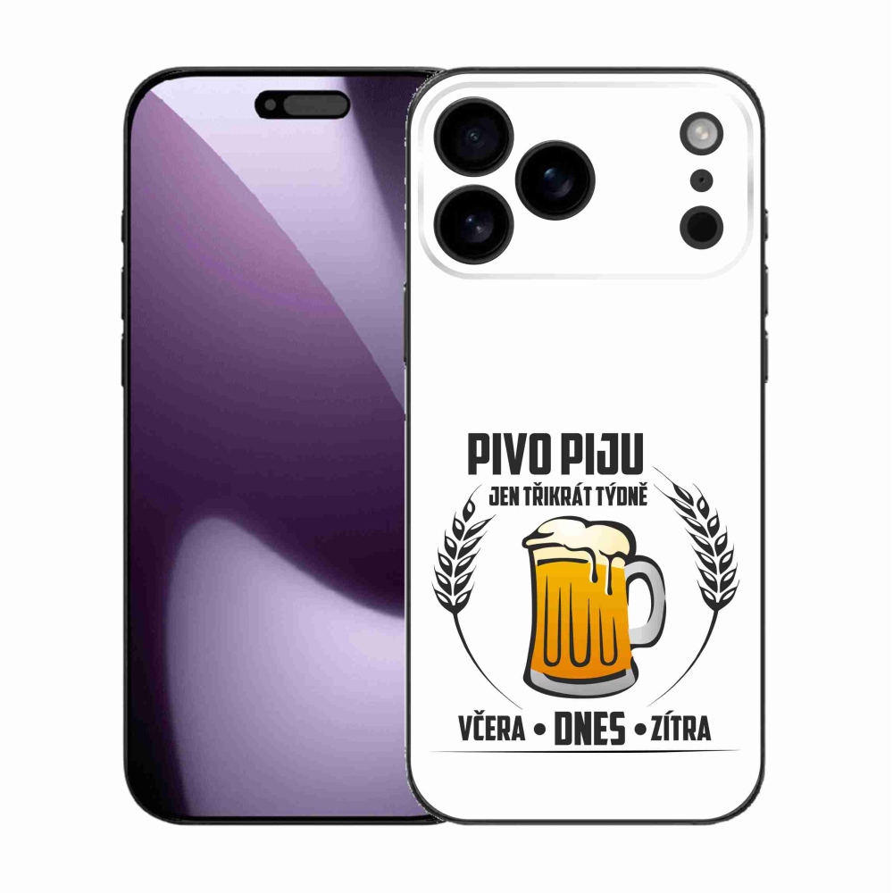 Gél borító mmCase iPhone 17 Pro Max készülékhez - sör motívum fehér háttér