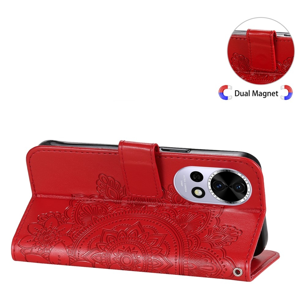 Mandala könyv tok a Huawei Nova 13 5G-hez - piros