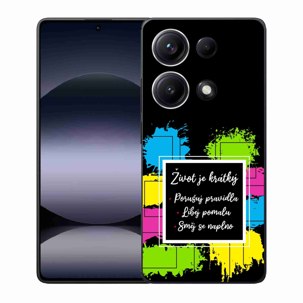 Gél borítás mmCase a Xiaomi Redmi Note 14S-hez - idézet 5 fekete háttér