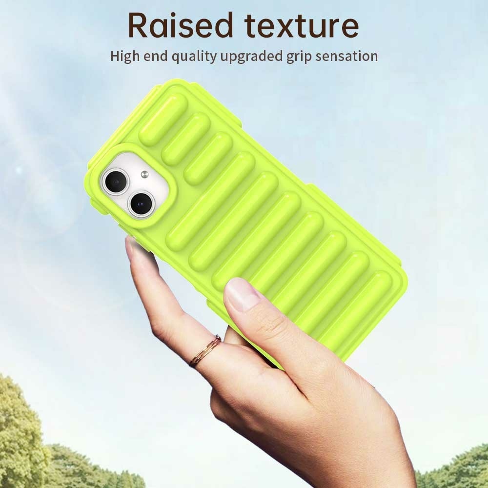 Csíkos tartós borító Samsung Galaxy A06 4G készülékhez - zöld