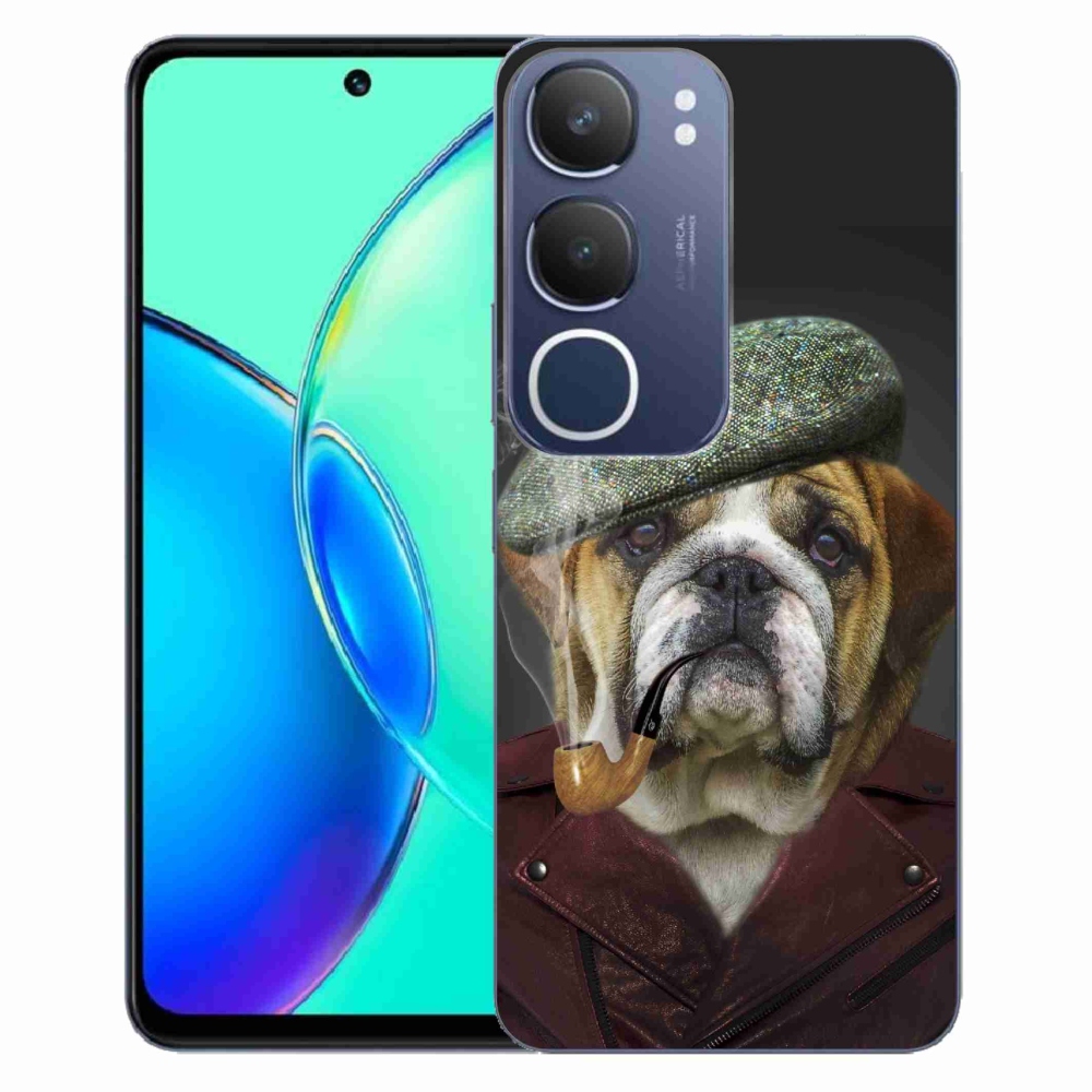 Zselés borítás mmCase a Vivo Y19s készülékhez - kutya csővel