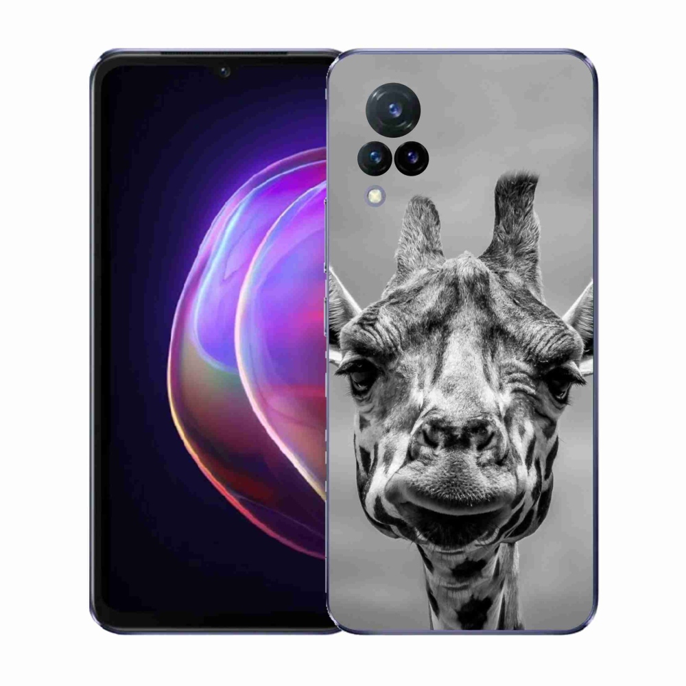Gél borítás mmCase a Vivo V21 4G/5G készülékre - fekete-fehér zsiráf