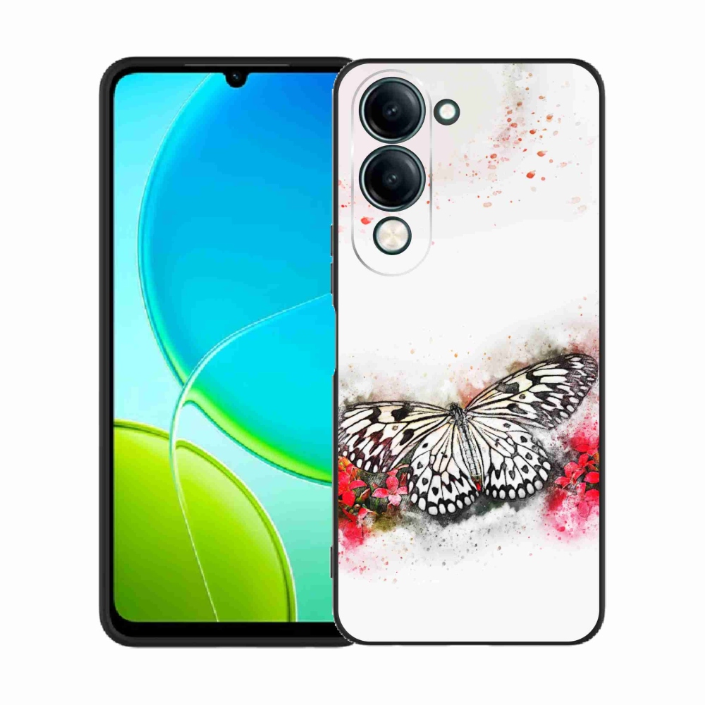 Gél borító mmCase a Vivo Y29s 5G-n - fekete-fehér pillangó