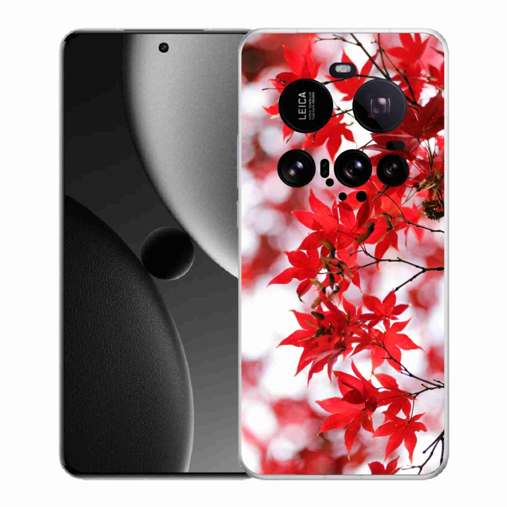 Gél borítás mmCase a Xiaomi 15 Ultra számára - piros levelek