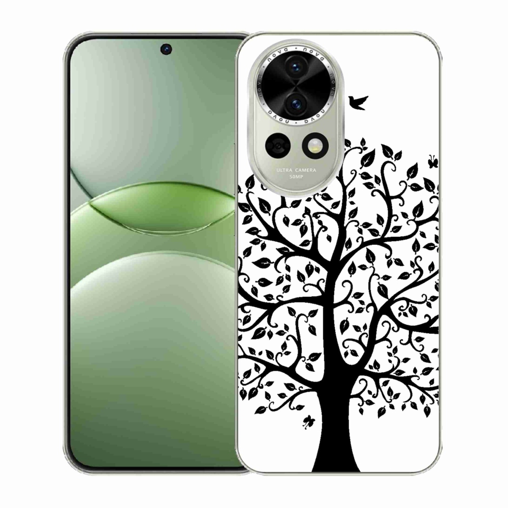 Gél borítás mmCase a Huawei Nova 13 5G - fekete és fehér fa