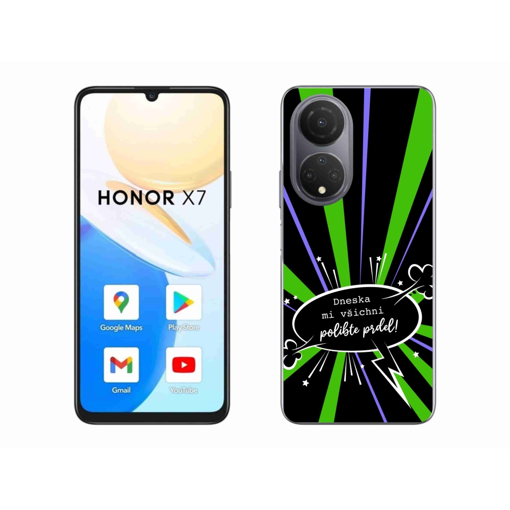 Gél borító mmCase a Honor X7-hez - vicces szöveg 15 fekete háttérrel