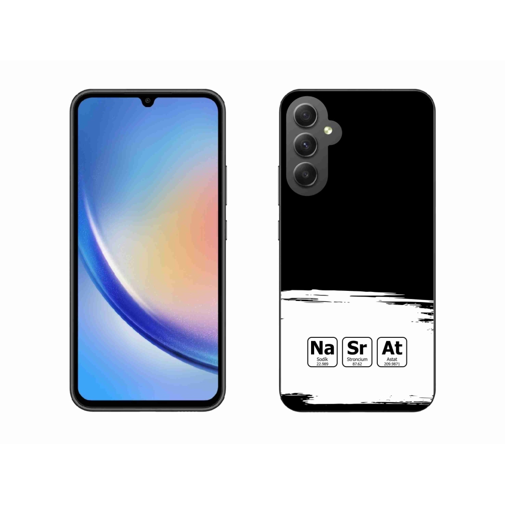 Gél borítás mmCase Samsung Galaxy A34 5G - kémiai elemek fehér és fekete háttérrel