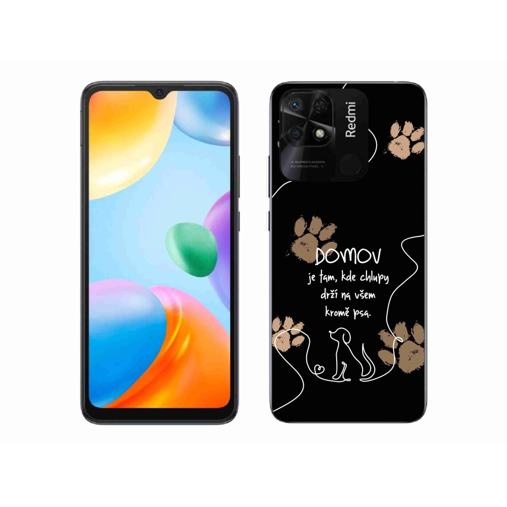 Gél borítás mmCase a Xiaomi Redmi 10C-hez - kutya motívum fekete háttérrel