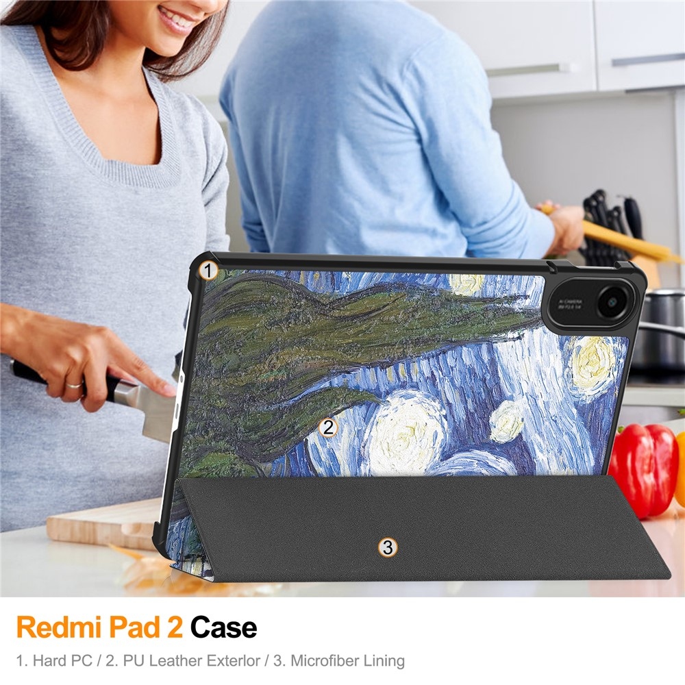 Patte Smart Closing Case for Xiaomi Redmi Pad 2 - Olajfestmény