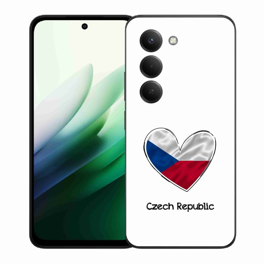 Gél borító mmCase a Xiaomi Redmi 15 5G-hez - szív zászló fehér háttérrel