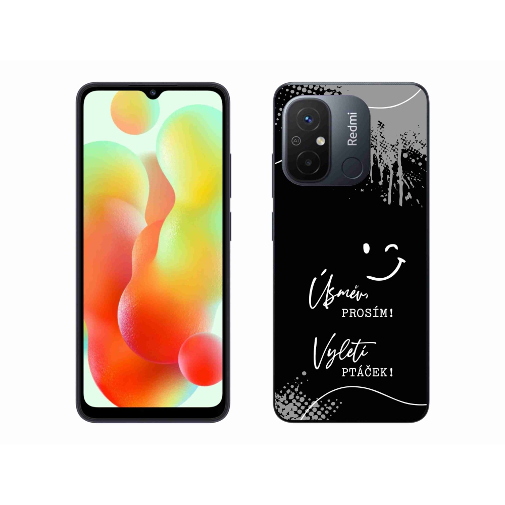 Gél borító mmCase a Xiaomi Redmi 12C-hez - vicces szöveg 4 fekete háttérrel