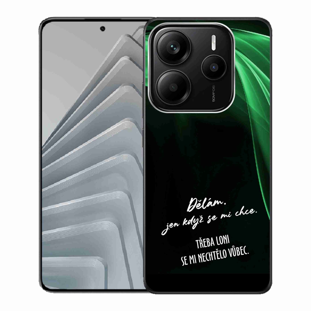 Gél borító mmCase a Xiaomi Redmi Note 14 5G-hez - vicces szöveg 12 fekete háttérrel