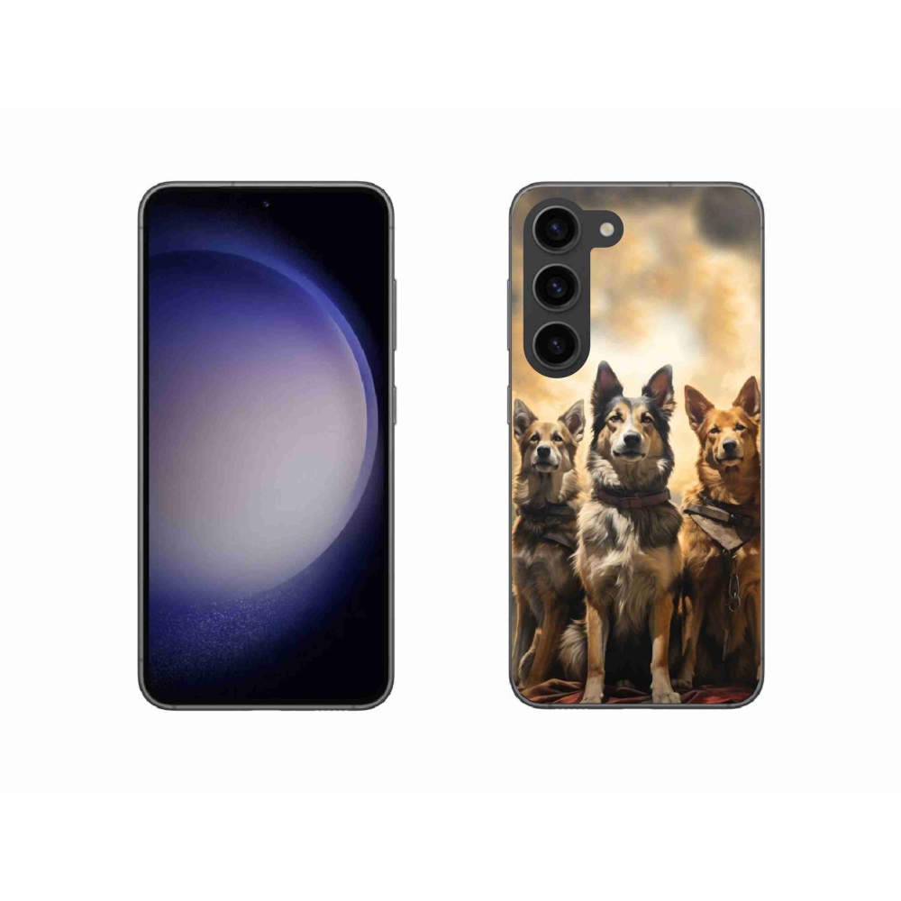Gél borítás mmCase Samsung Galaxy S23 5G - három kutya
