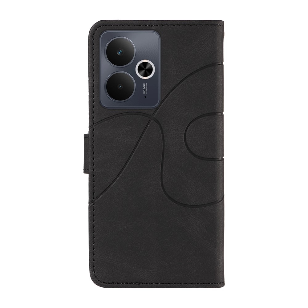 Ívelt könyvtáska a Realme 14 5G/14T 5G készülékhez - fekete